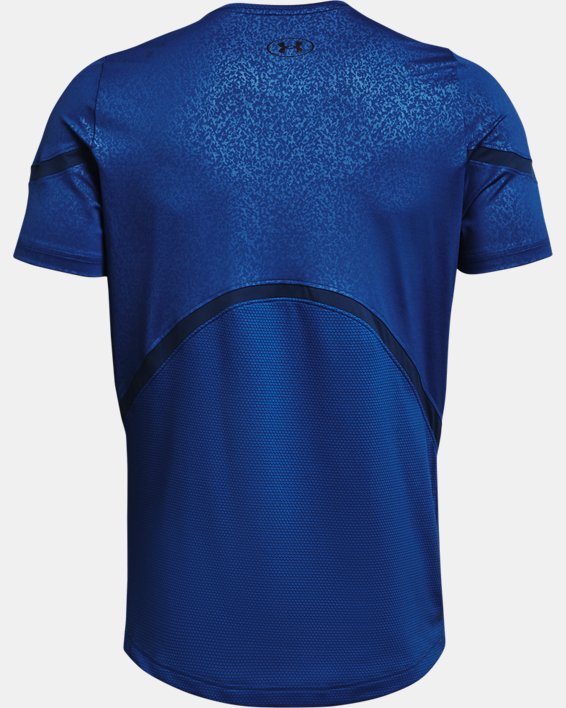Men's UA RUSH™ HeatGear® 2.0 Emboss Short Sleeve, Blue, pdpMainDesktop image number 6